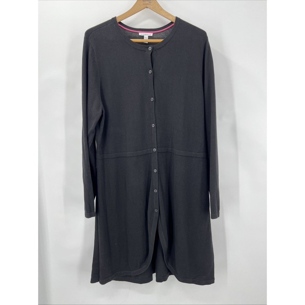 Isaac Mizrahi Live! Button Front‎ A-Line Cardigan Evening Black Large Lagenlook